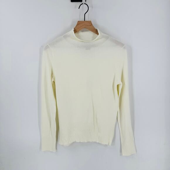French Connection Babysoft Roll Neck Sweater White Long Sleeve Pullover Size M - Picture 7 of 7